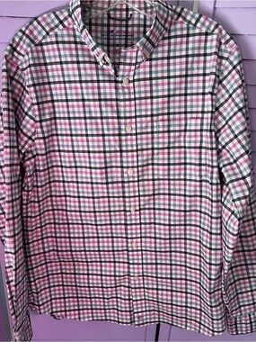 VINEYARD VINES Mens Performance Button-Down Plaid Shirt - Pink/White/Gray